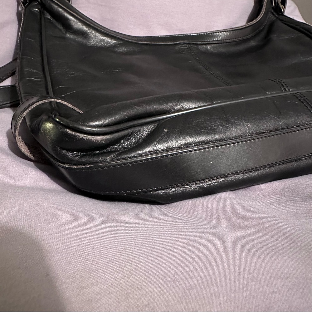 John Romain 60s Vintage Black Leather Handbag From Estate Old Money Quiet Luxury - Picture 11 of 15